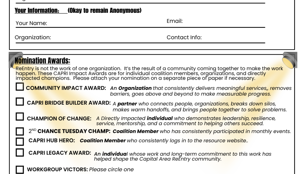 2026 CAPRI IMPACT AWARDS NOMINATIONS DUE